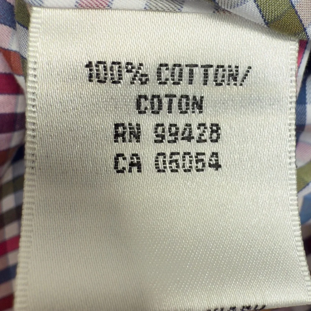 Bugatchi Shaped Fit Long Sleeve Button Down 100% Cotton Collared Shirt. Medium. - Picture 6 of 8